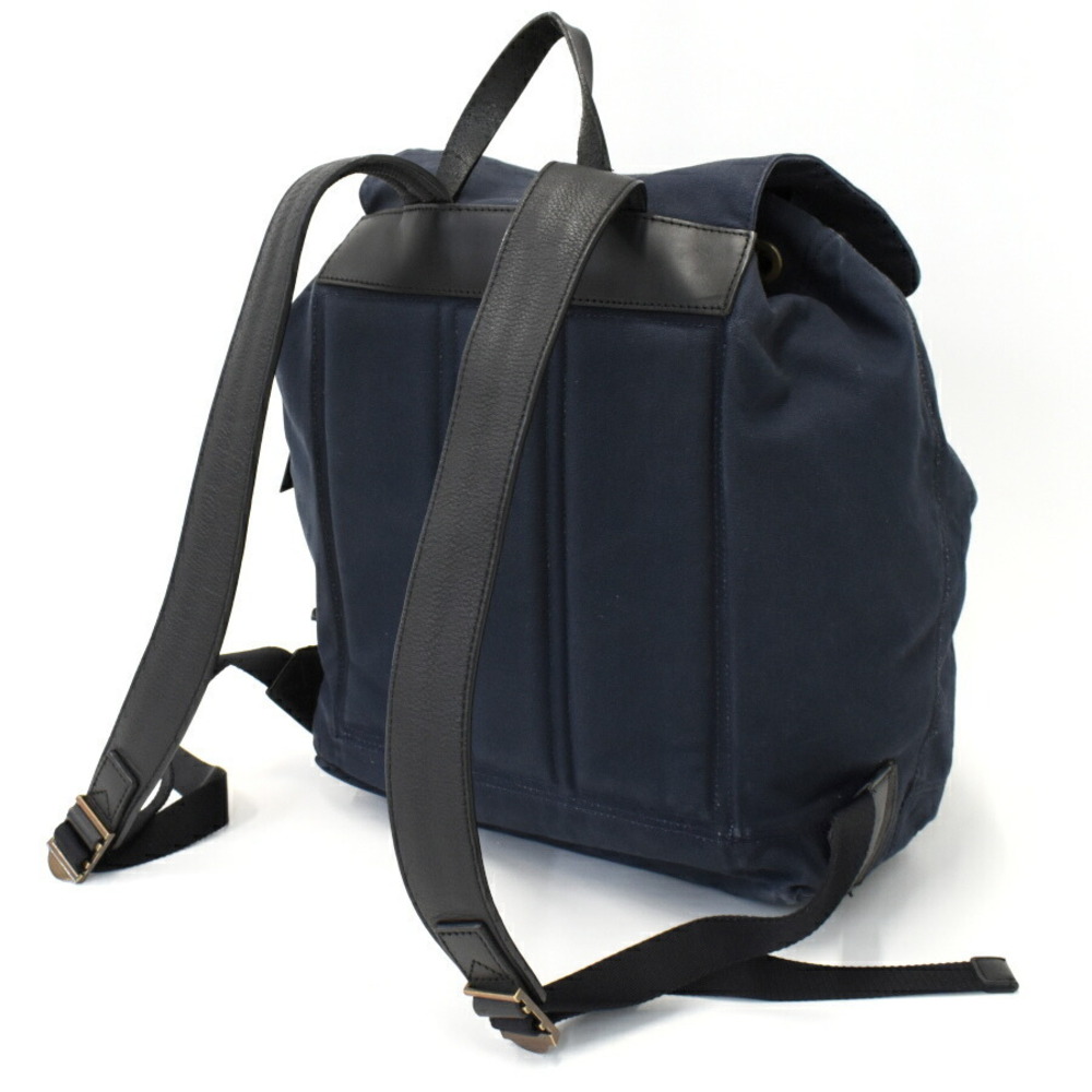 Burberry Backpack Navy Blue Canvas Leather - Picture 4 of 9